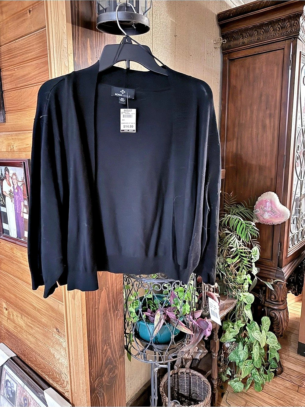 Rosin Nicole black cardigan NWT